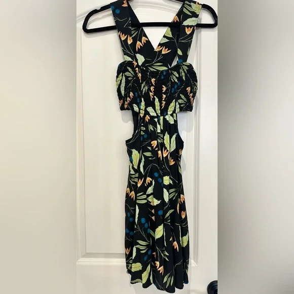 Anthropologie Black Floral Mini Dress - Picture 5 of 7